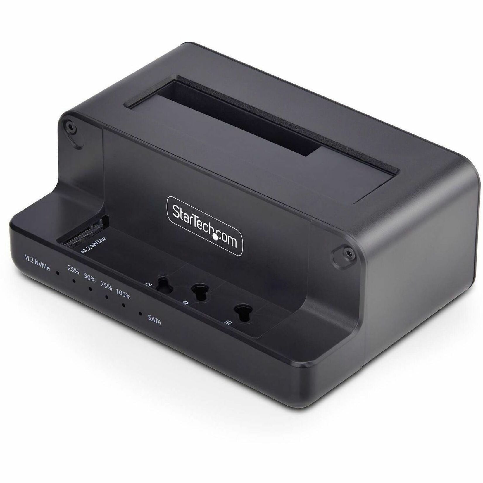 StarTech.com M.2 NVMe to 2.5/3.5' SATA Drive Duplicator, Dual Bay Standalone Cloner/Dock, Bidirectional NVMe to SATA/SATA to NVMe, TAA - Soundz Store AUSTRALIA