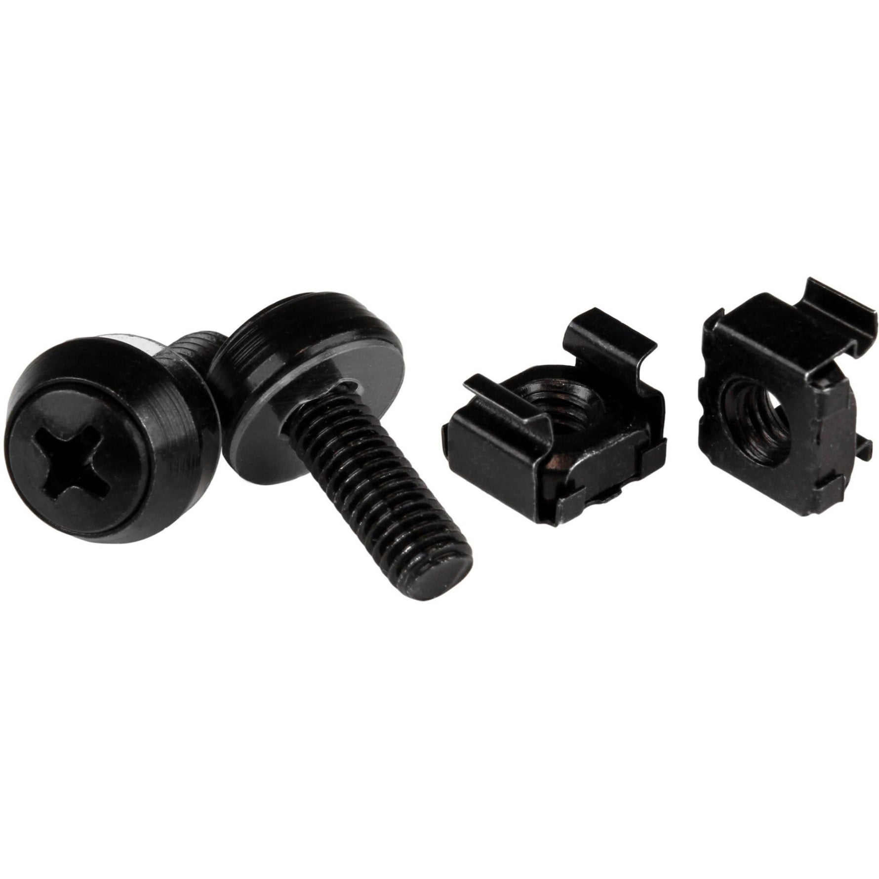 StarTech.com M6 x 12mm - Screws and Cage Nuts - 50 Pack, Black - M6 Mounting Screws & Cage Nuts for Server Rack & Cabinet - Soundz Store AUSTRALIA