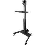StarTech.com Mobile Standing Workstation with Monitor Mount, CPU/PC Holder, Height Adjustable Desktop Computer Cart, Standing Workstation - Soundz Store AUSTRALIA