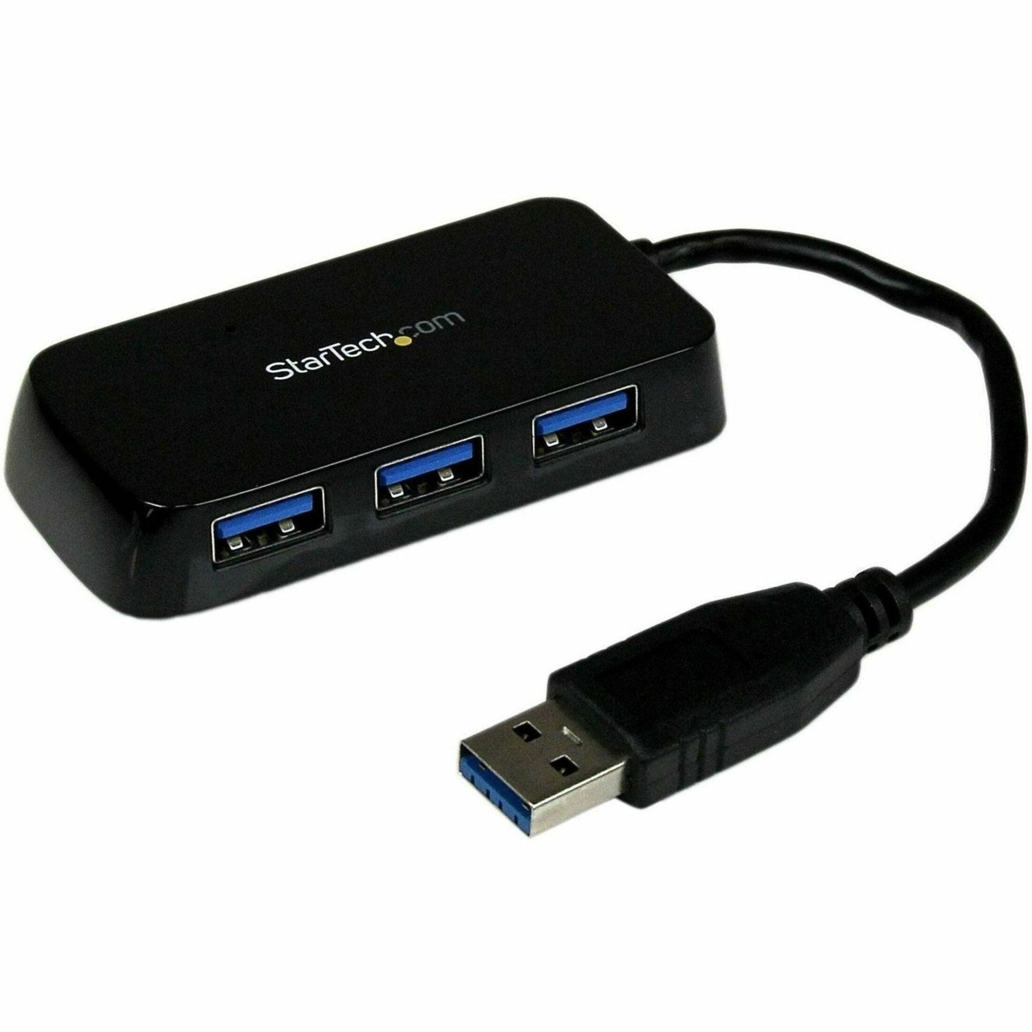 StarTech.com Portable 4 Port SuperSpeed Mini USB 3.0 Hub - 5Gbps - Black - Soundz Store AUSTRALIA