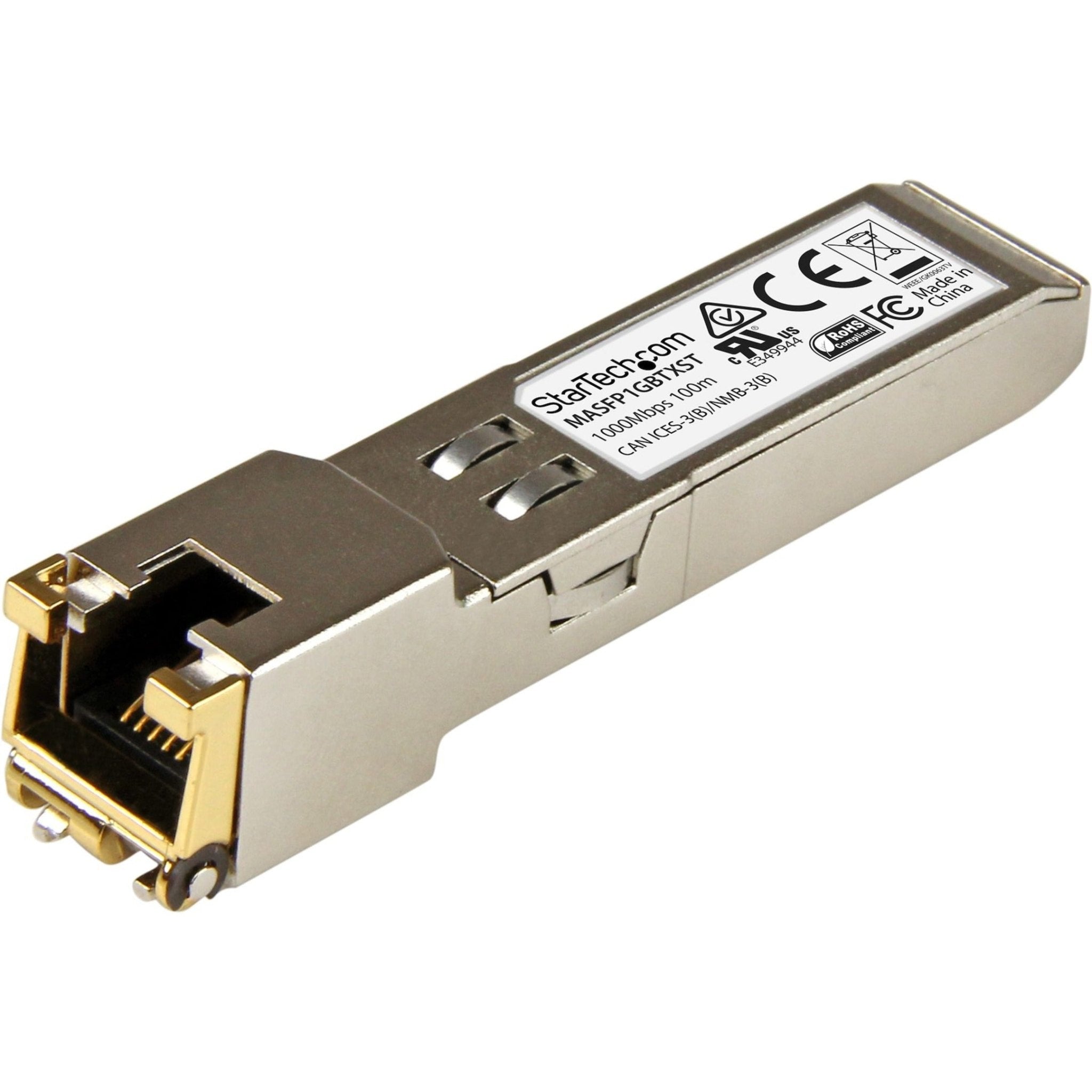 StarTech.com SFP (mini-GBIC) - 1 x RJ-45 10/100/1000Base-T Network LAN - 1 Each - Soundz Store AUSTRALIA