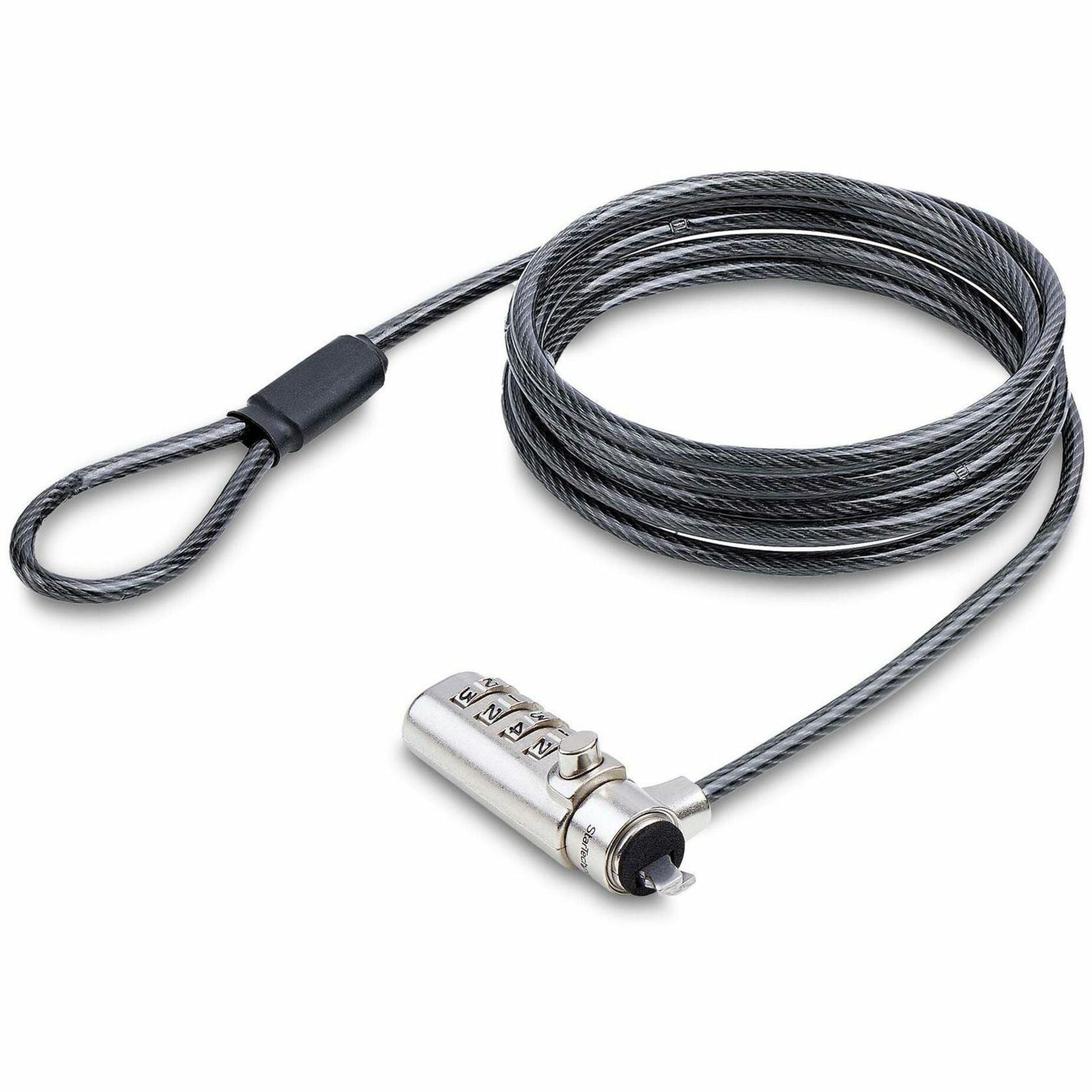 StarTech.com Slim Lock Noble Wedge&reg; Slot Compatible, 6.6ft (2m) Combination Locking Cable, Desk Anti-Theft Security For Laptop/Notebook - Soundz Store AUSTRALIA
