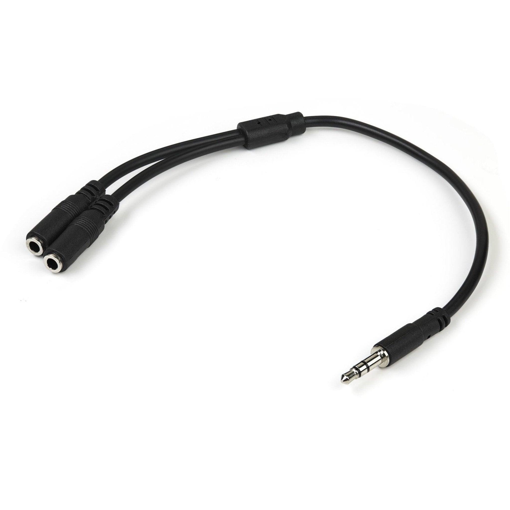 StarTech.com Slim Stereo Splitter Cable - 3.5mm Male to 2x 3.5mm Female - Soundz Store AUSTRALIA