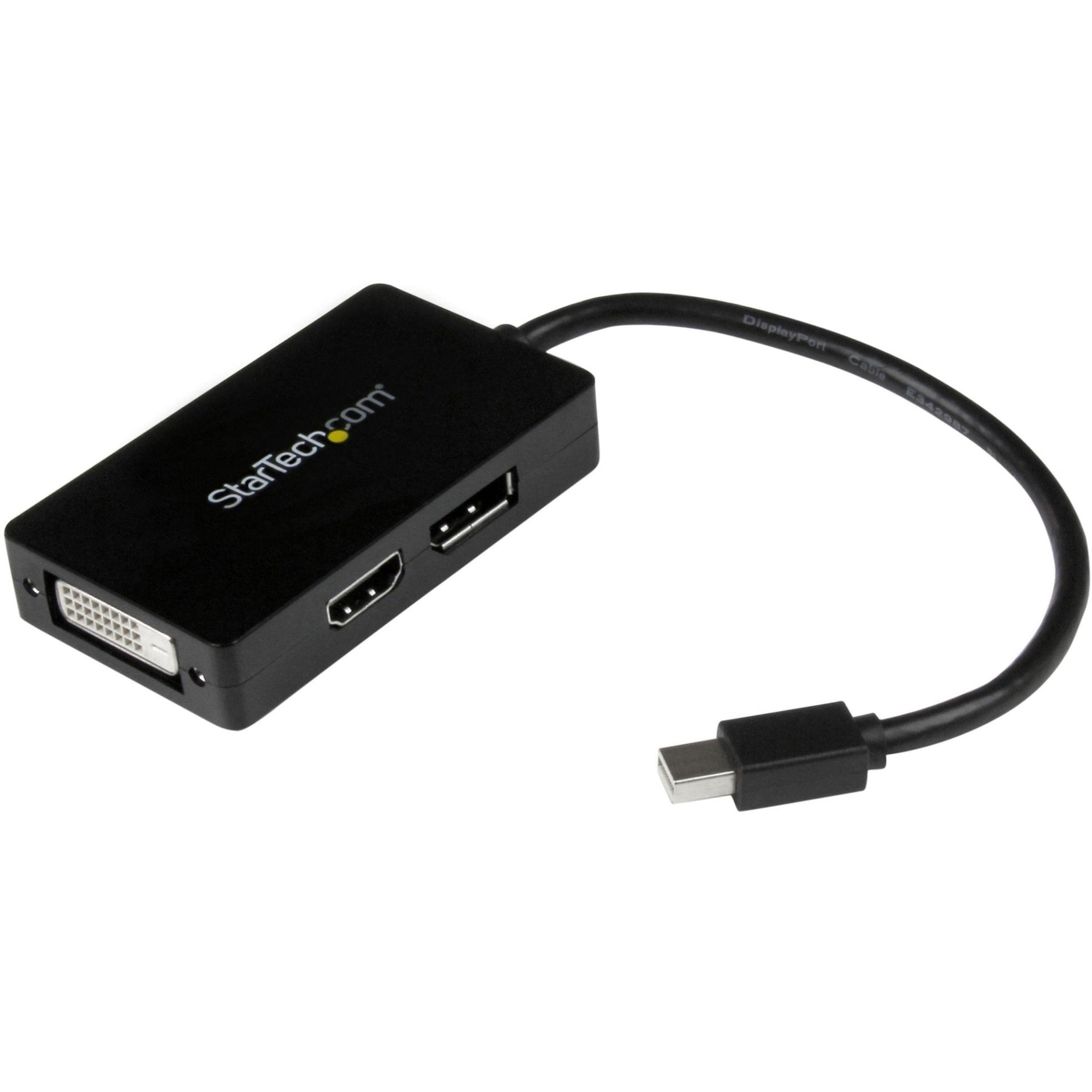 StarTech.com Travel A/V adapter - 3-in-1 Mini DisplayPort to DisplayPort DVI or HDMI converter - Soundz Store AUSTRALIA