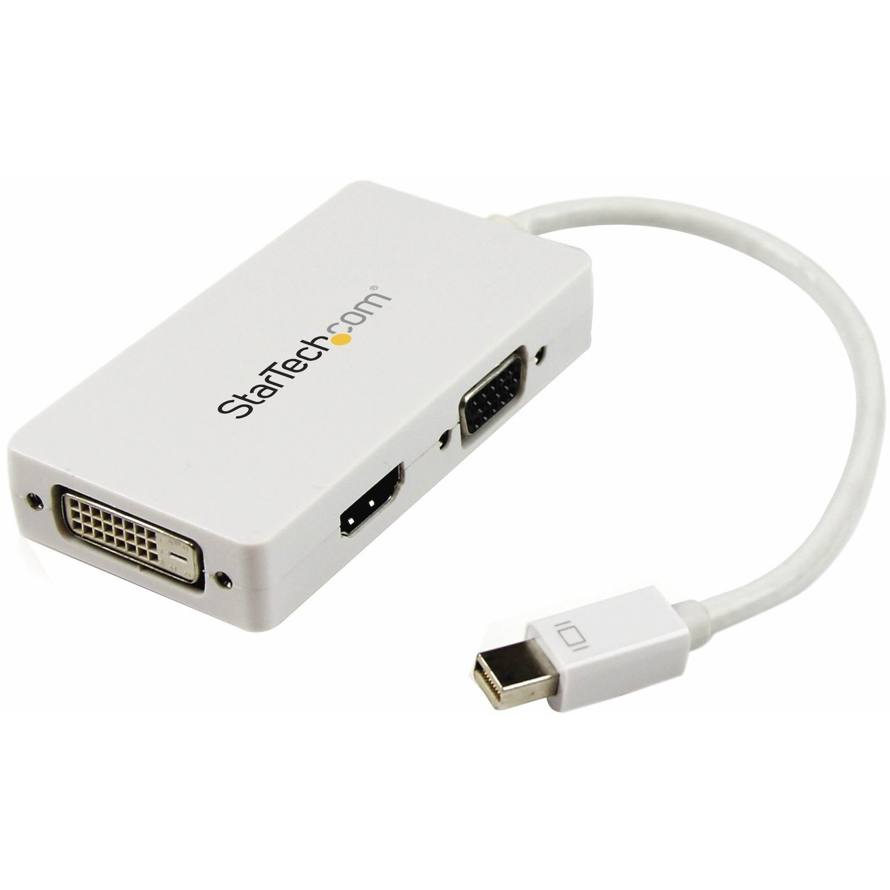 StarTech.com Travel A/V Adapter: 3-in-1 Mini DisplayPort to VGA DVI or HDMI Converter - White - Soundz Store AUSTRALIA