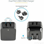 StarTech.com Travel USB Wall Charger - 2 Port - Black - Universal Travel Adapter - International Power Adapter - USB Charger - Soundz Store AUSTRALIA