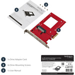 StarTech.com U.2 to PCIe Adapter for 2.5' U.2 NVMe SSD - SFF-8639 PCIe Adapter - x4 PCI Express 4.0 - NVMe PCIe Adapter - U.2 PCIe Card - Soundz Store AUSTRALIA