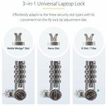 StarTech.com Universal Laptop Cable Lock 6.6ft, Serialized Combo Security Cable For Notebook, Compatible w/Noble Wedge&reg;/Nano/K-Slot - Soundz Store AUSTRALIA