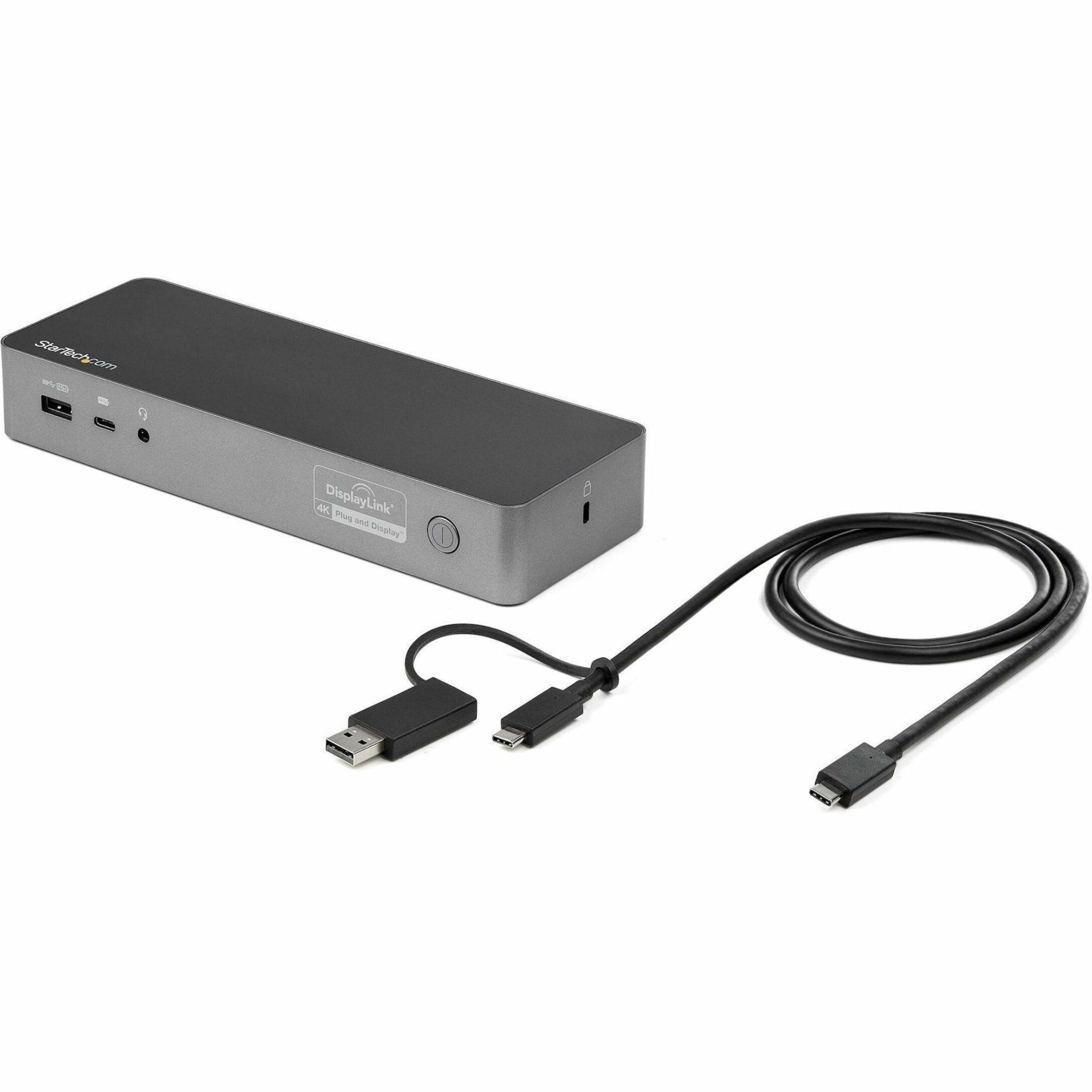 StarTech.com Universal Laptop Docking Station, Hybrid USB-C & USB-A Dock, Dual 4K DP & HDMI, 60W PD, Mac / Windows / Chrome OS, GbE - Soundz Store AUSTRALIA
