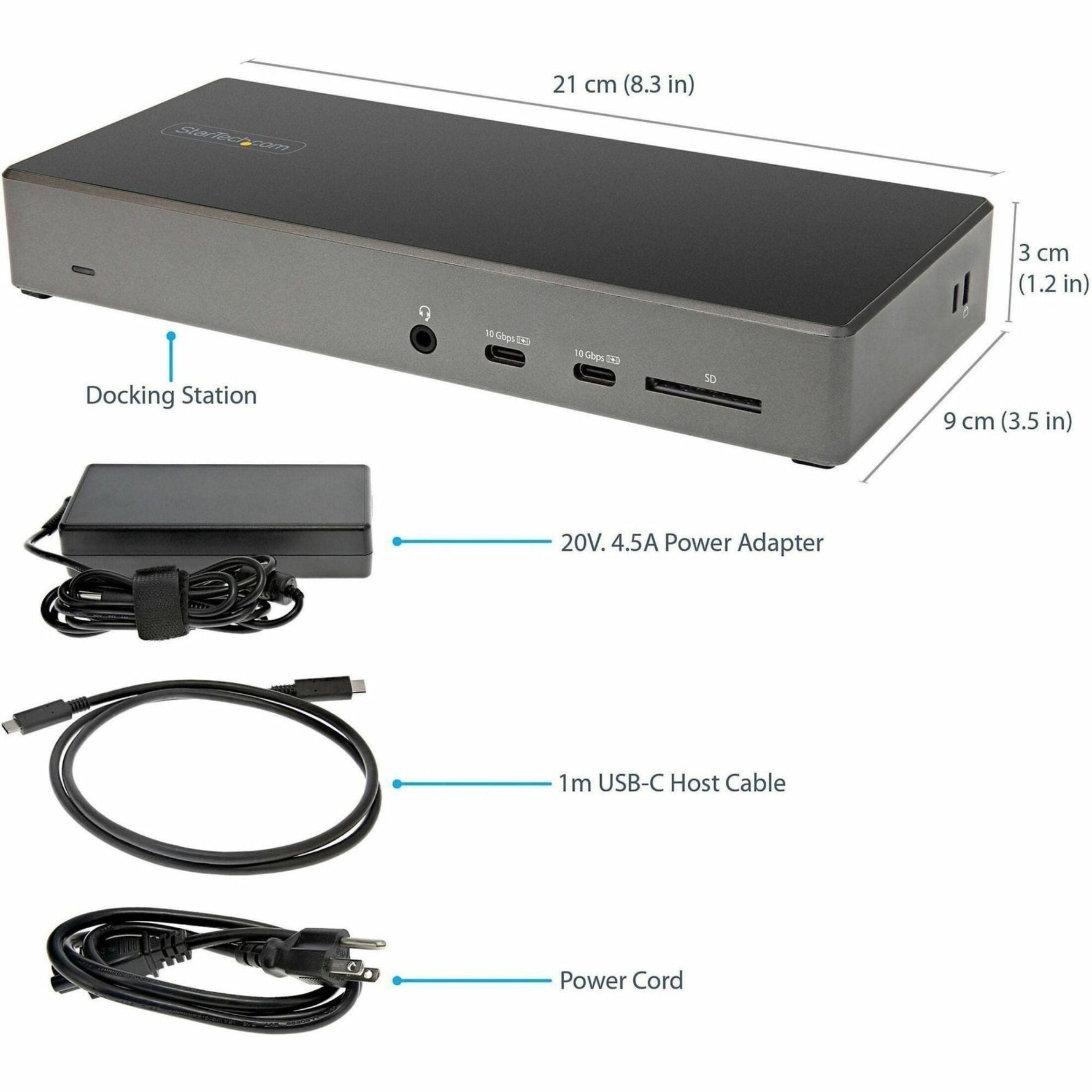 StarTech.com USB C Dock, Triple 4K Monitor USB-C Docking Station with DP 1.4 & DSC, 2x DisplayPort & 1x HDMI, 100W PD, 6x USB (2x 10Gbps) - Soundz Store AUSTRALIA