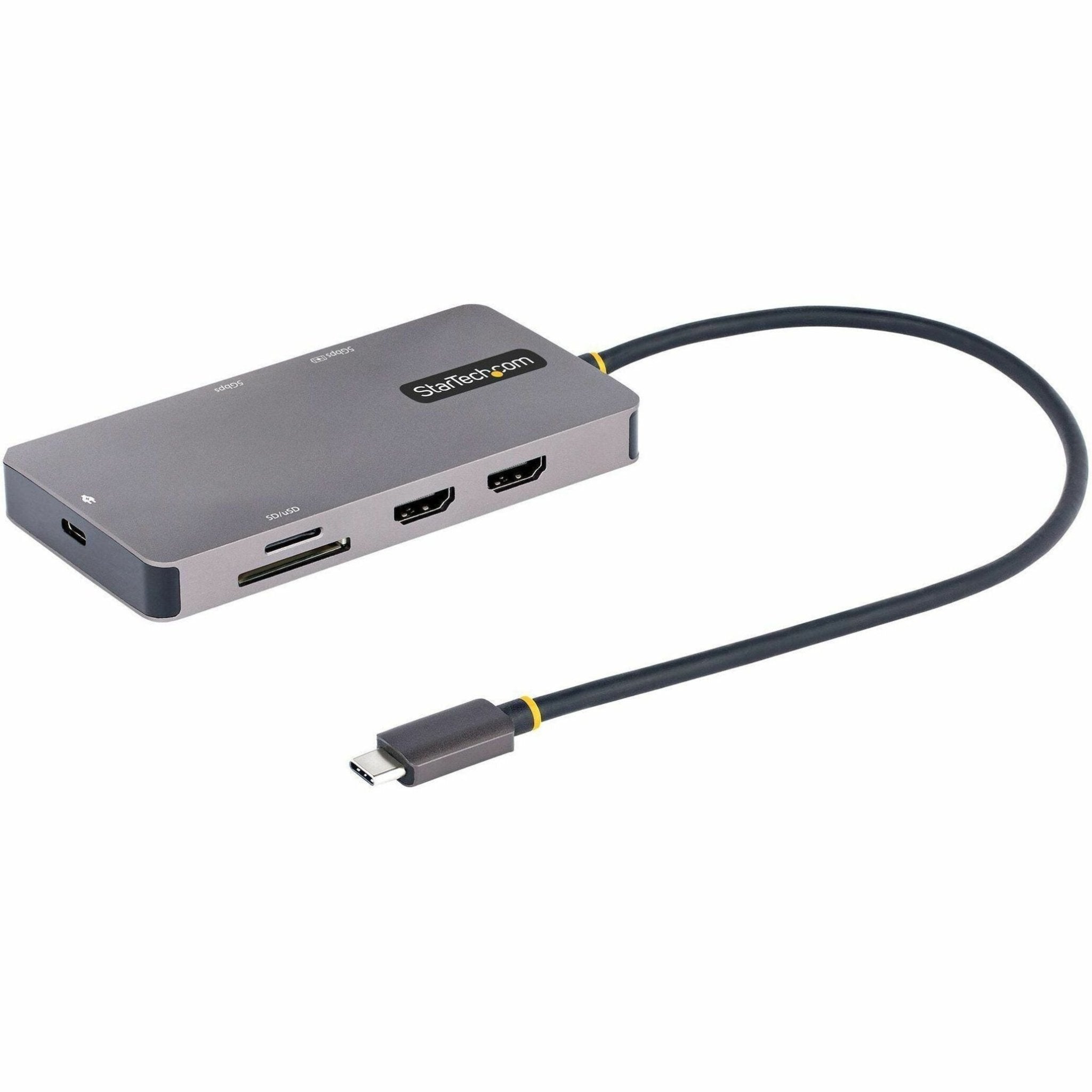 StarTech.com USB C Multiport Adapter, Dual HDMI, 4K 60Hz, 2x 5Gbps USB-A Hub, 100W Power Delivery, GbE, SD/MicroSD, USB C Mini Dock - Soundz Store AUSTRALIA