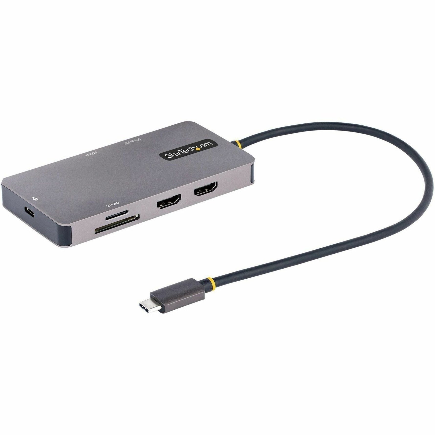 StarTech.com USB C Multiport Adapter, Dual HDMI, 4K 60Hz, 2x 5Gbps USB-A Hub, 100W Power Delivery, GbE, SD/MicroSD, USB C Mini Dock - Soundz Store AUSTRALIA