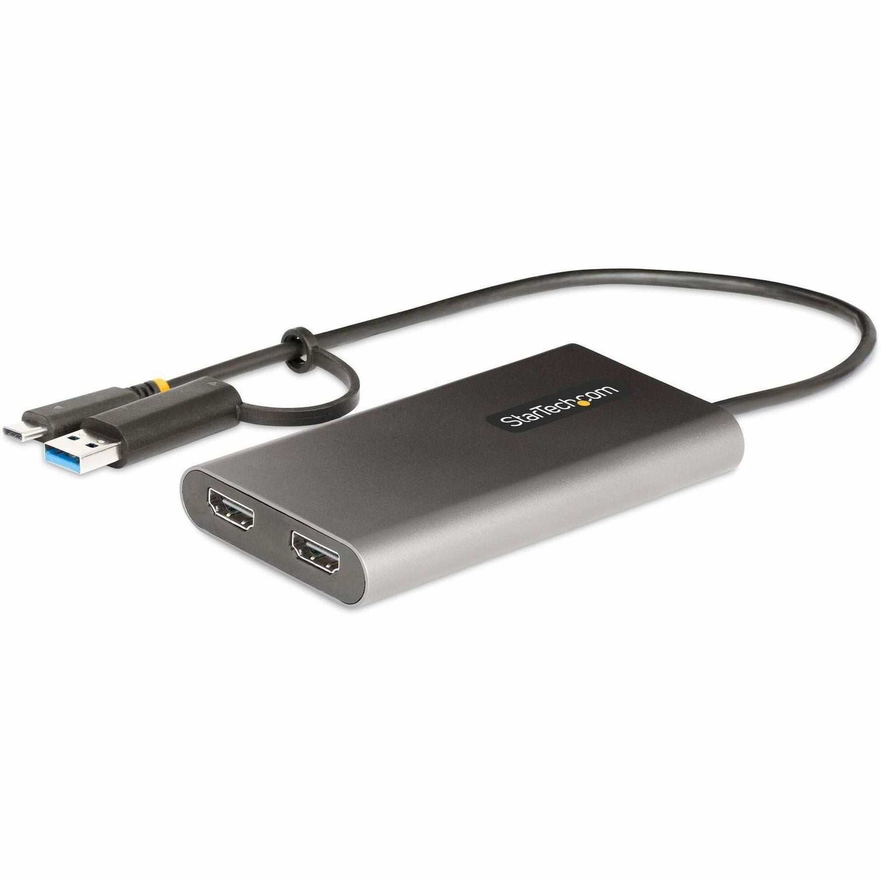 StarTech.com USB-C to Dual-HDMI Adapter, USB-C/A to 2x HDMI, 4K 60Hz, 100W PD Passthrough, 1ft/30cm Cable, USB to HDMI Converter, TAA - Soundz Store AUSTRALIA