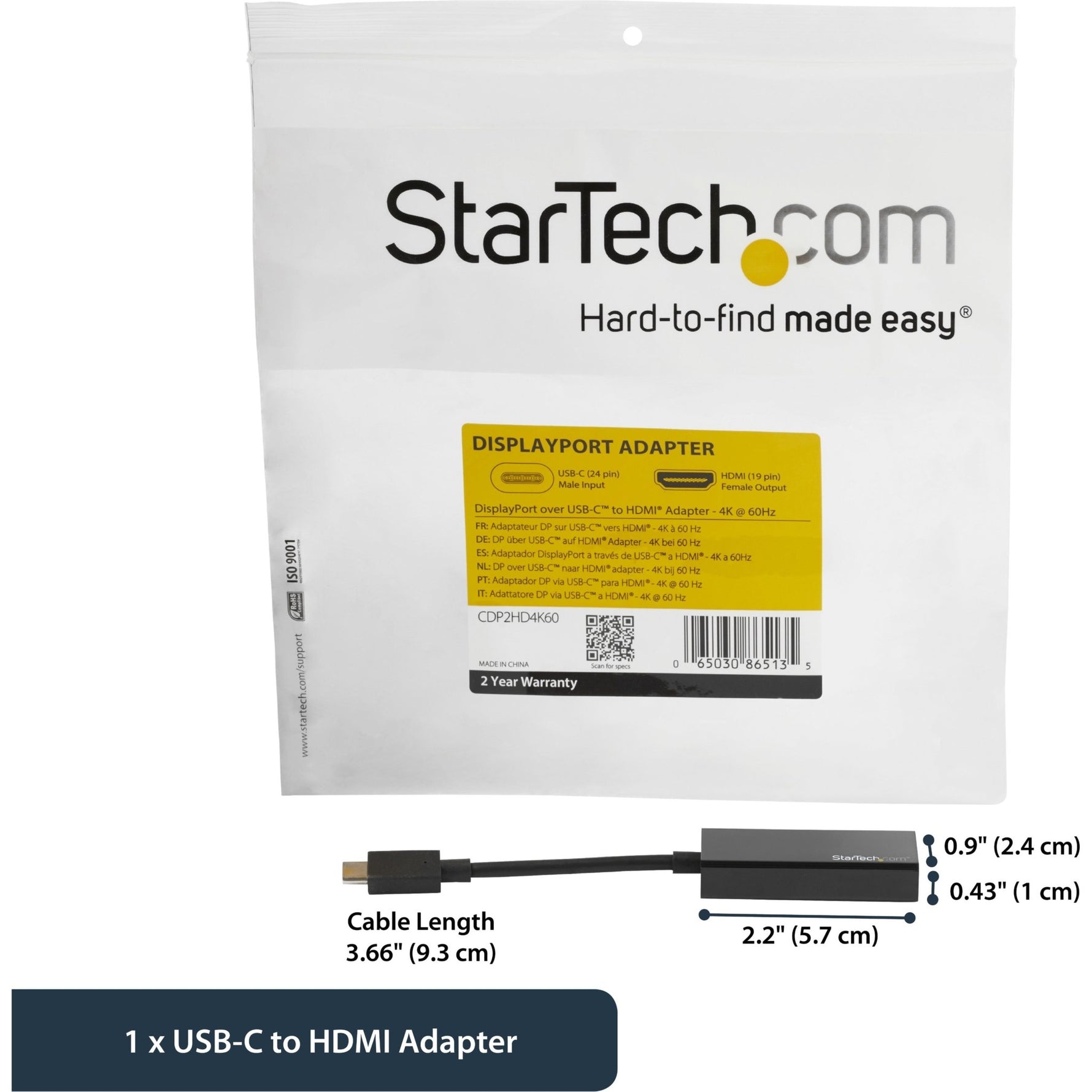 StarTech.com USB C to HDMI Adapter - 4K 60Hz - USB Type C to HDMI Adapter Dongle Converter - Limited stock, see similar item CDP2HD4K60W - Soundz Store AUSTRALIA