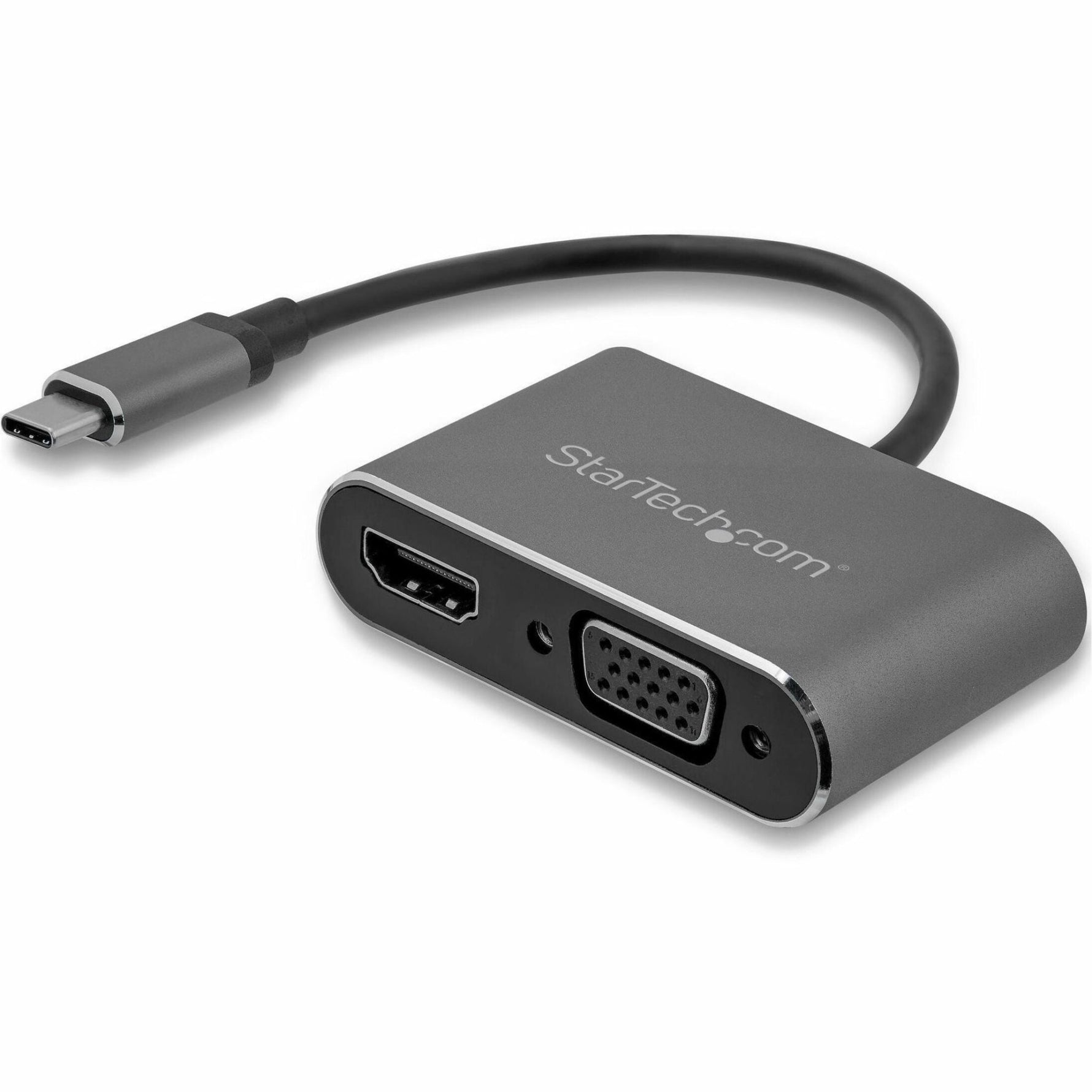 StarTech.com USB C to VGA and HDMI Adapter - Aluminum - USB-C Multiport Adapter - 6 in / 15.24 cm Built-In Cable - Soundz Store AUSTRALIA