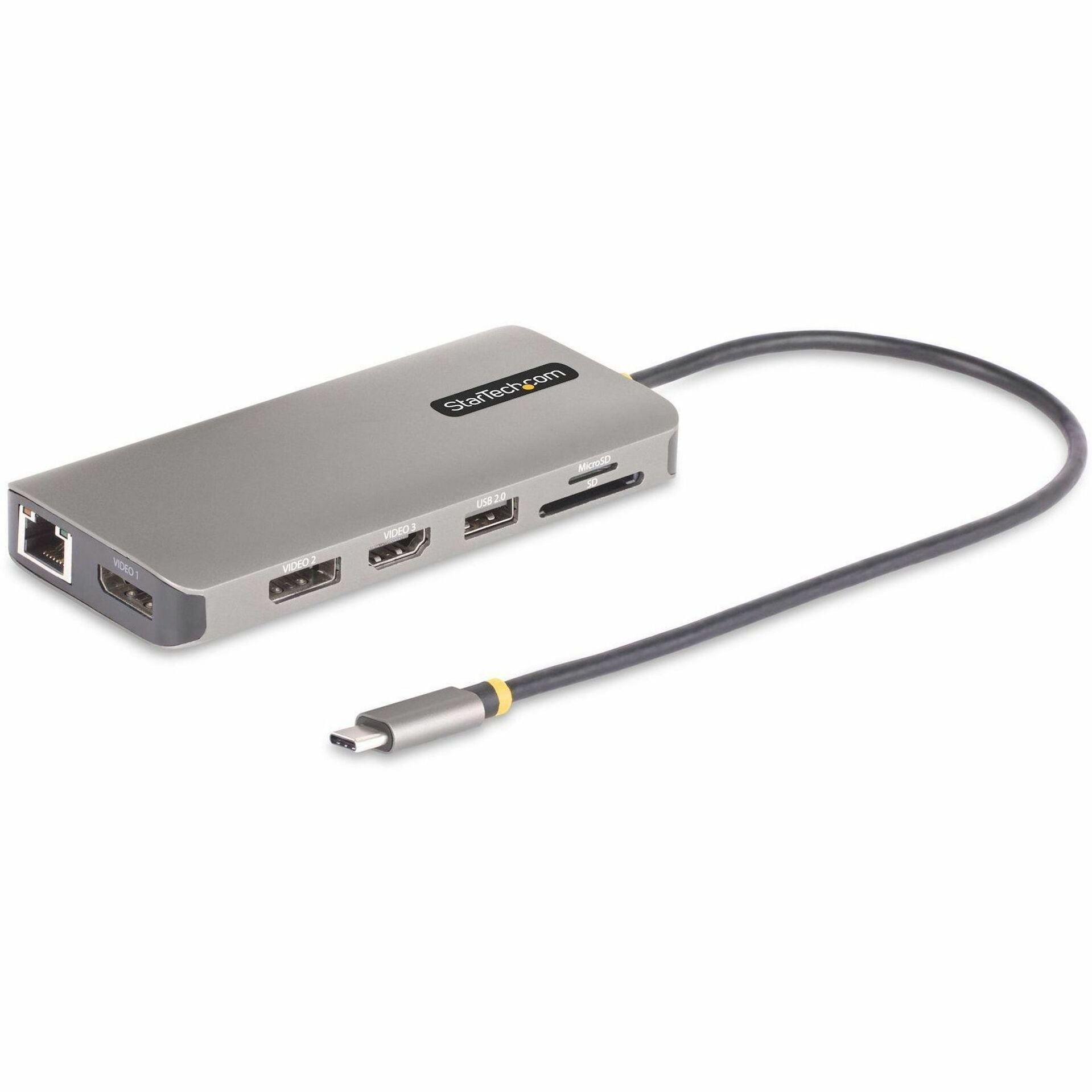StarTech.com USB-C Triple-Monitor Multiport Adapter, Dual 4K 60Hz + 4K 30Hz HDMI & DP, 4x USB-A, 100W PD Pass-Through, GbE, SD Card Reader - Soundz Store AUSTRALIA