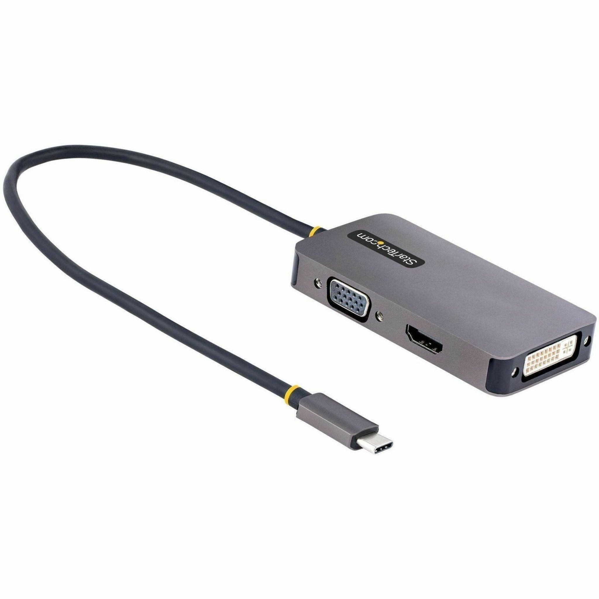 StarTech.com USB C Video Adapter, USB C to HDMI DVI VGA Adapter, 4K 60Hz, Aluminum, Video Display Adapter, USB Type C Travel Adapter - Soundz Store AUSTRALIA