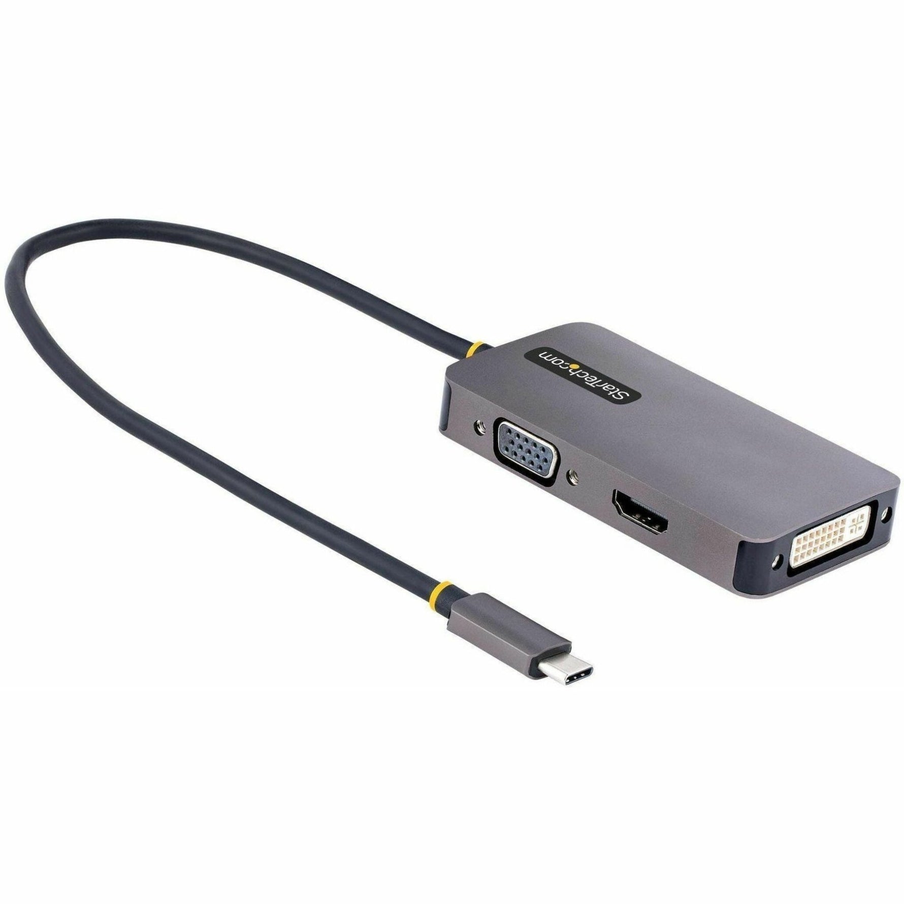StarTech.com USB C Video Adapter, USB C to HDMI DVI VGA Adapter, 4K 60Hz, Aluminum, Video Display Adapter, USB Type C Travel Adapter - Soundz Store AUSTRALIA