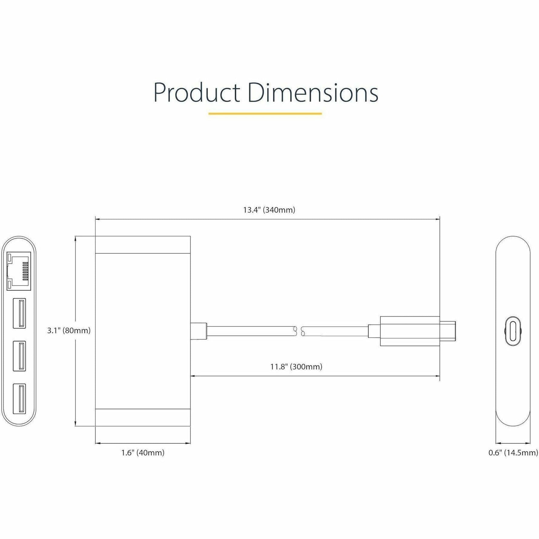 StarTech.com USB/Ethernet Combo Hub - USB 3.2 (Gen 1) Type C - Portable - Space Gray - Soundz Store AUSTRALIA