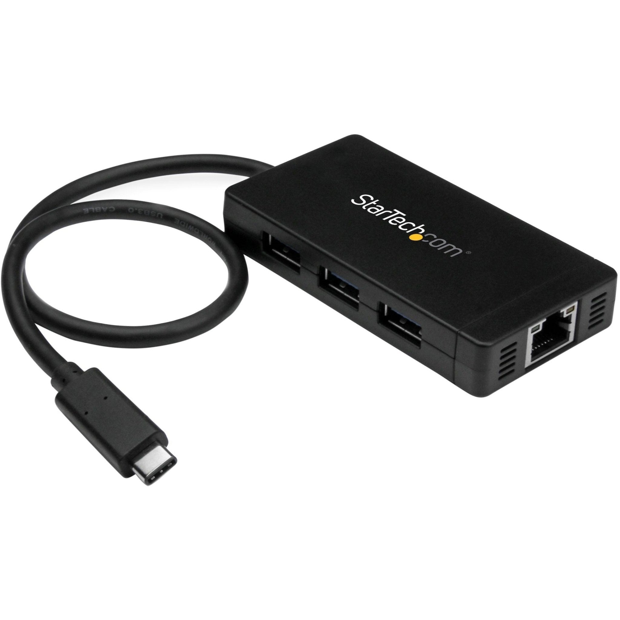 StarTech.com USB/Ethernet Combo Hub - USB Type C - External - Black - TAA Compliant - Soundz Store AUSTRALIA