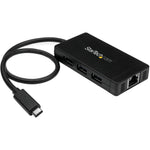 StarTech.com USB/Ethernet Combo Hub - USB Type C - External - Black - TAA Compliant - Soundz Store AUSTRALIA