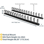 StarTech.com Vertical Cable Organizer with D-Ring Hooks - Vertical Cable Management Panel - 40U - 6 ft. - Soundz Store AUSTRALIA