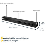 StarTech.com Vertical Cable Organizer with Finger Ducts - Vertical Cable Management Panel - Rack-Mount Cable Raceway - 20U - 3 ft. - Soundz Store AUSTRALIA