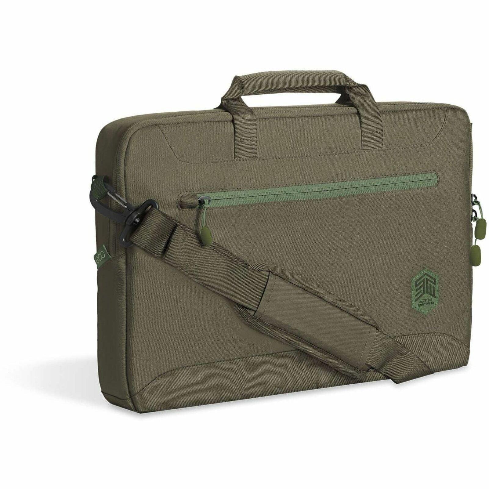 STM Goods Eco Carrying Case (Briefcase) for 38.1 cm (15') to 40.6 cm (16') Notebook - Olive - Soundz Store AUSTRALIA