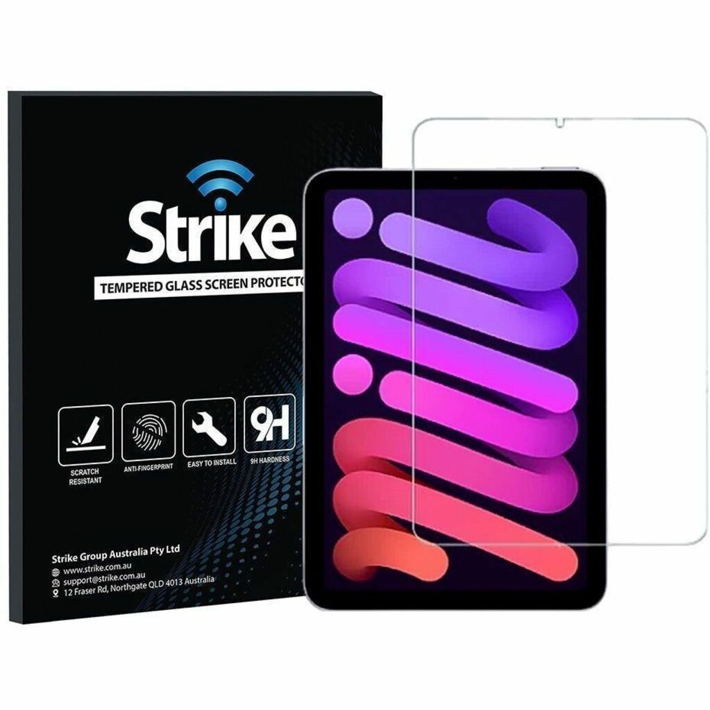 Strike 9H Tempered Glass Screen Protector for Apple iPad mini (6th Generation), iPad mini (7th Generation) - 1 - Soundz Store AUSTRALIA