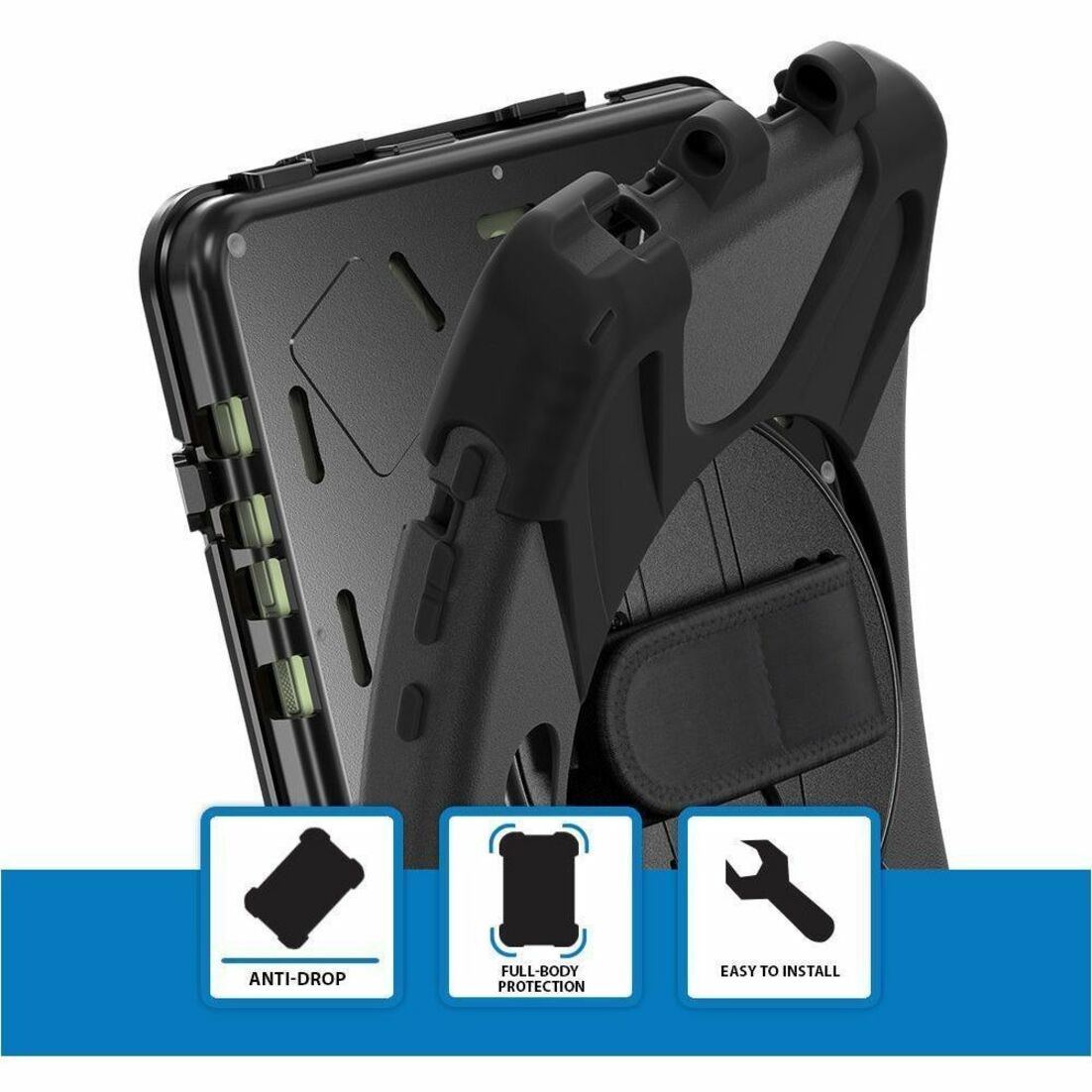 Strike Rugged Carrying Case Samsung Galaxy Tab Active5 Pro Tablet - Black - Soundz Store AUSTRALIA