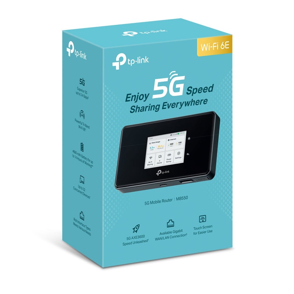 TP-Link M8550 Wi-Fi 6E IEEE 802.11 a/b/g/n/ac/ax 1 SIM Cellular Modem/Wireless Router - Soundz Store AUSTRALIA