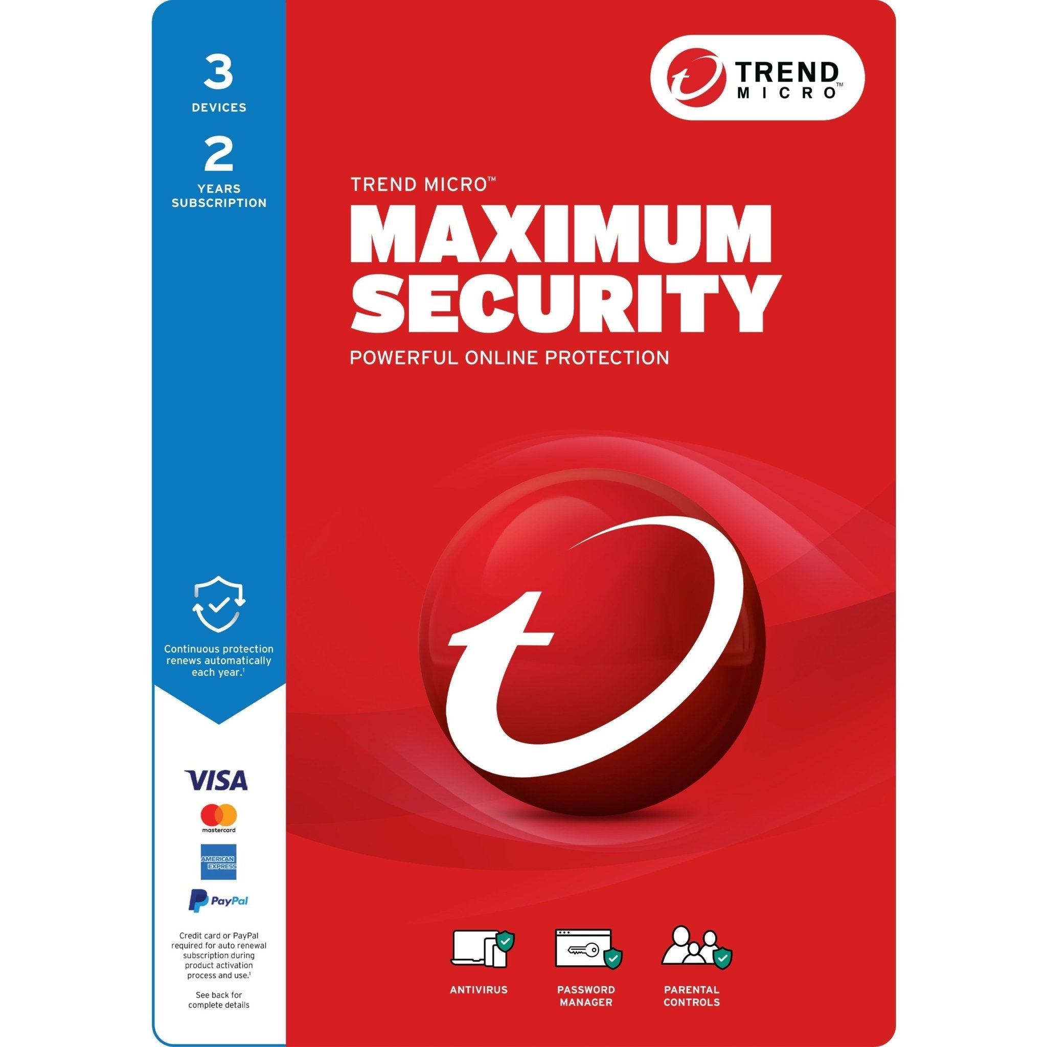 Trend Micro Maximum Security Add-on - Subscription - 3 Device - 2 Year - Soundz Store AUSTRALIA