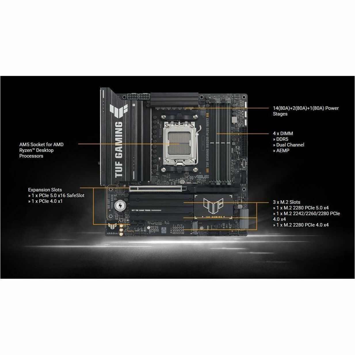 TUF GAMING B850M-PLUS WIFI7 Gaming Desktop Motherboard - AMD B850 Chipset - Socket AM5 - Micro ATX - Soundz Store AUSTRALIA