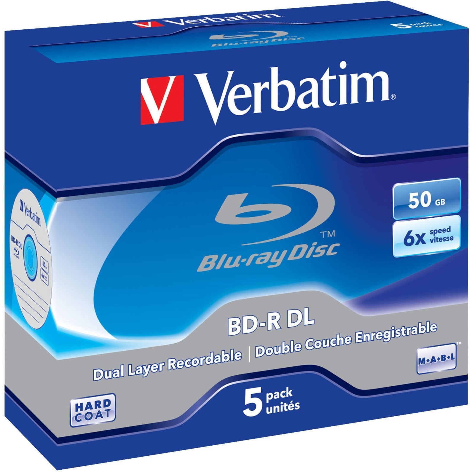 Verbatim 43748 Blu-ray Recordable Media - BD-R DL - 6x - 50 GB - 5 - Soundz Store AUSTRALIA