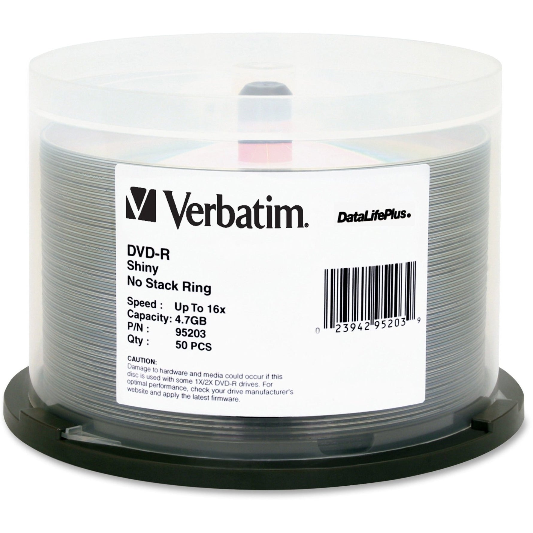 Verbatim DataLifePlus 95203 DVD Recordable Media - DVD-R - 16x - 4.70 GB - 50 - Shiny Silver - Soundz Store AUSTRALIA