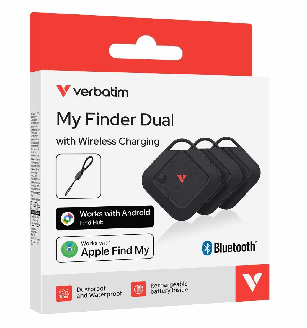 Verbatim My Finder Dual Channel Wireless Charging 3 Pack - Black - Soundz Store AUSTRALIA