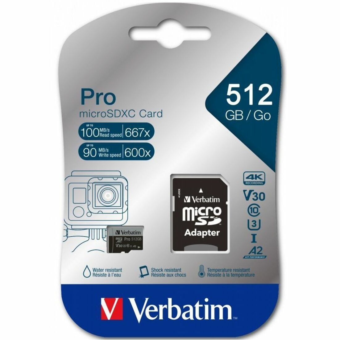 Verbatim Pro 512 GB Class 3/UHS-I (U3) V30 microSDXC - Soundz Store AUSTRALIA