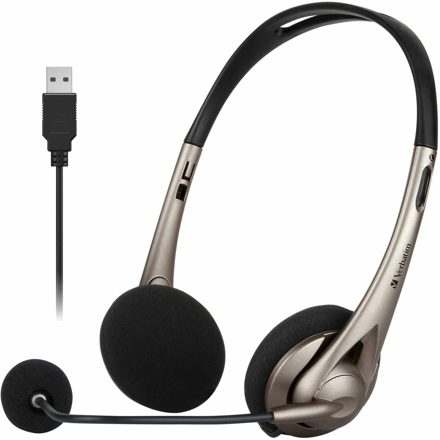 Verbatim Wired Over-the-head, On-ear Stereo Headset - Grey - Soundz Store AUSTRALIA