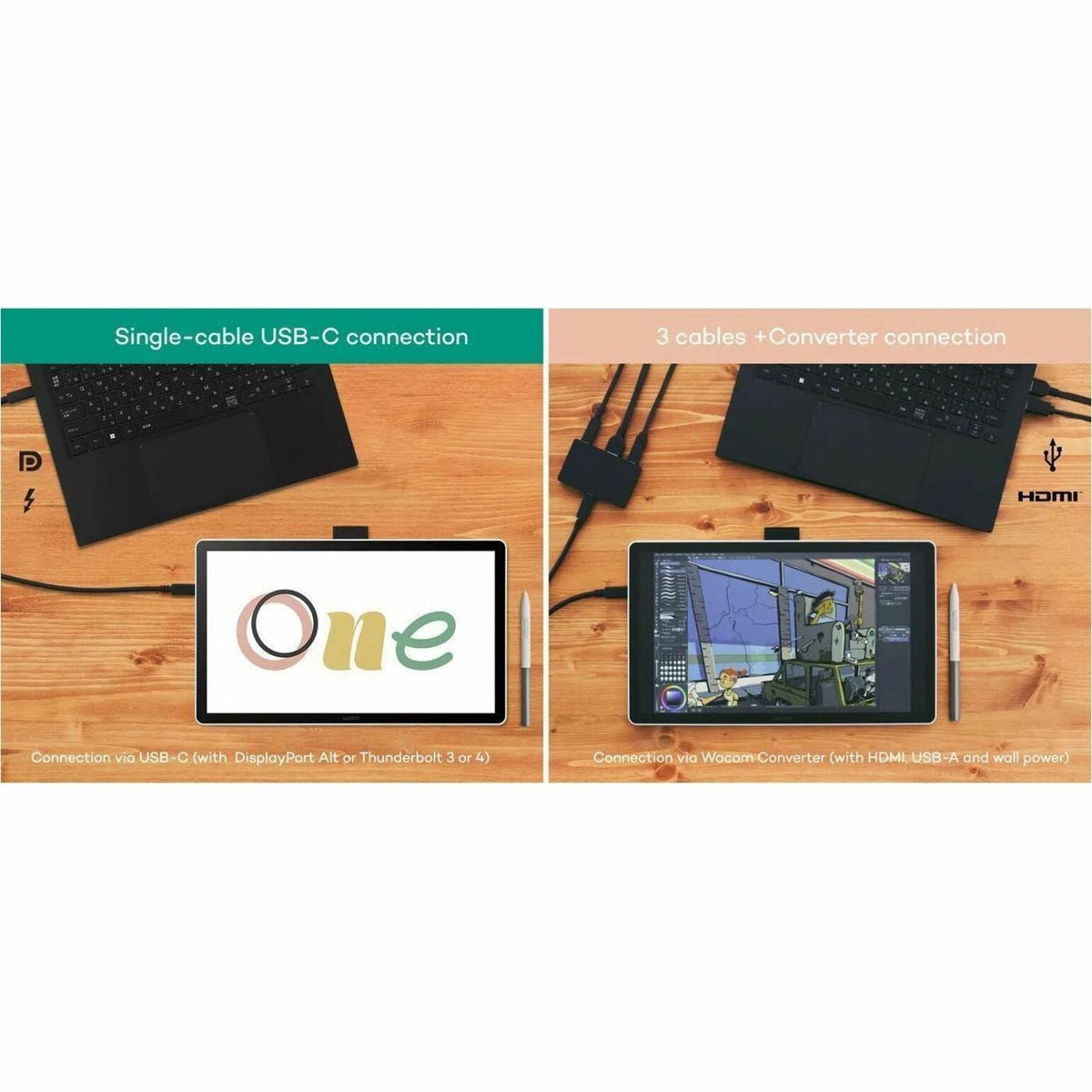 Wacom One 14 DTC141W0Z Graphics Tablet - 35.6 cm (14') LCD Full HD - Cable - Soundz Store AUSTRALIA