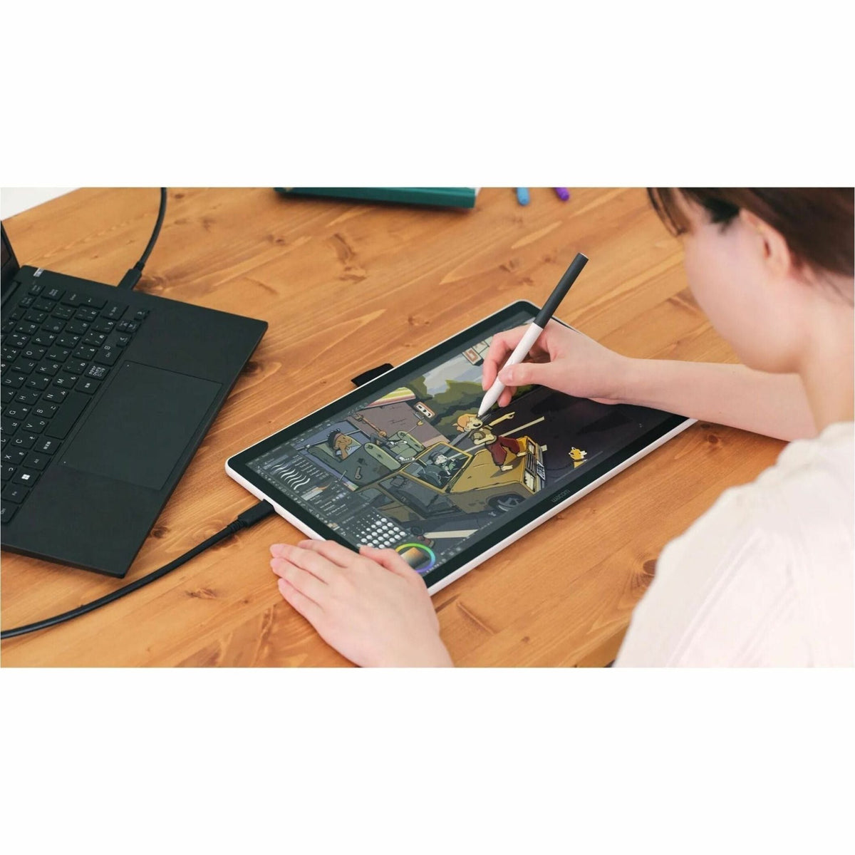 Wacom One 14 DTC141W0Z Graphics Tablet - 35.6 cm (14') LCD Full HD - Cable - Soundz Store AUSTRALIA