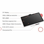 Wacom One 14 DTC141W0Z Graphics Tablet - 35.6 cm (14') LCD Full HD - Cable - Soundz Store AUSTRALIA