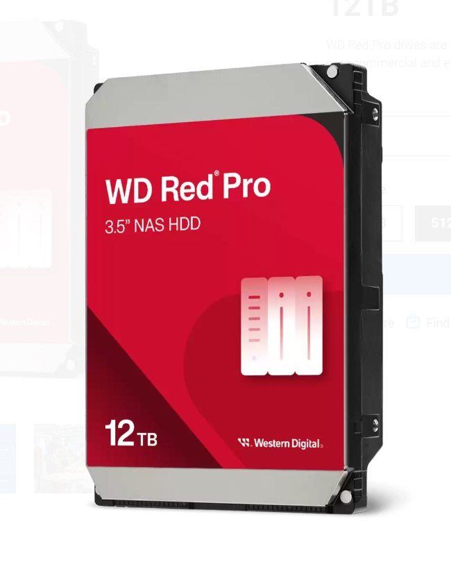 Western Digital WD Red Pro 12TB 3.5' NAS HDD SATA3 7200RPM 256MB Cache 24x7 300TBW ~24-bays NASware 3.0 CMR Tech 5yrs wty (replacement of WD121KFBX) - Soundz Store AUSTRALIA