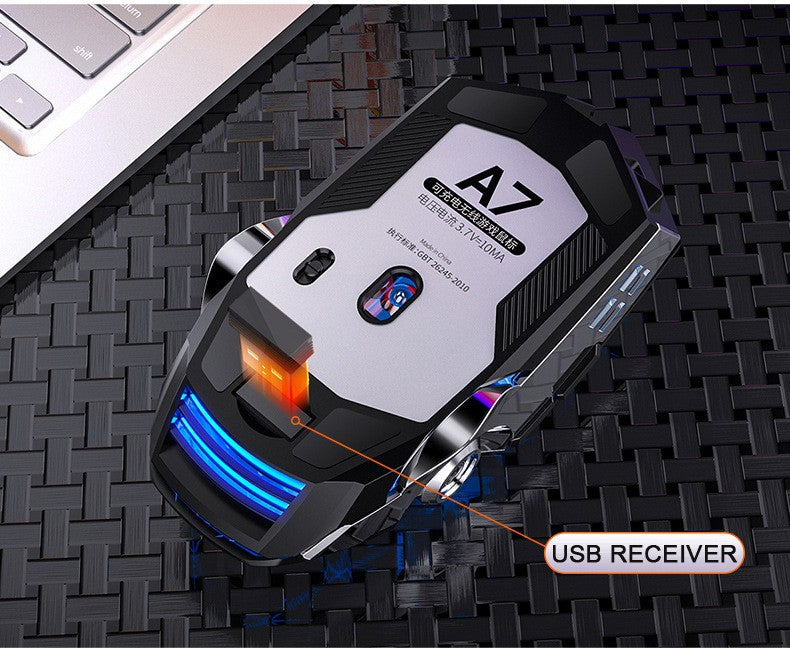 A7 Wireless LED Backlit Rechargeable Gaming Mouse 2.4GHZ RGB - Soundz Store AUSTRALIA