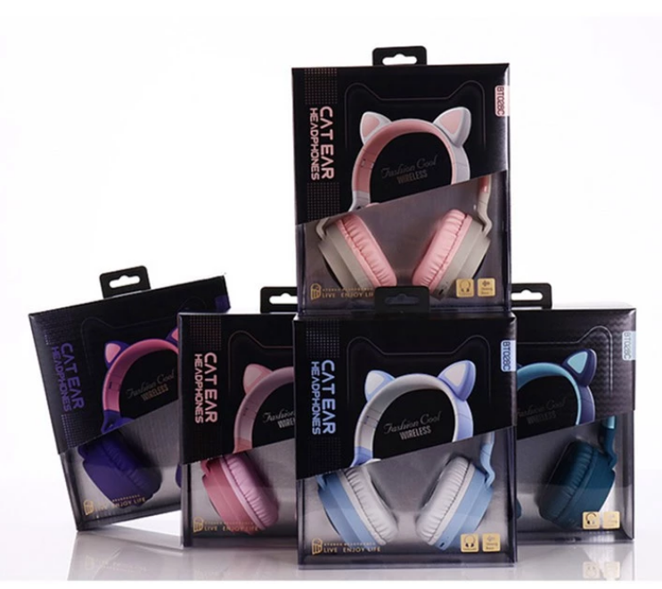 Cute Cat Ear Kids BT028C LED Light Bluetooth Luminous Heavy Bass Stereo Wireless Headphones - AUSTRALIAN STOCK - Soundz Store AUSTRALIA