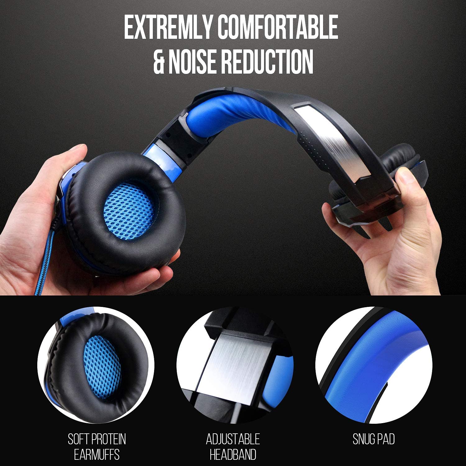 GlobalCrown A66 4D Stereo Wired Gaming Headphones with Colourful Lights for Xbox One/Laptop/PC Tablet Gamer - Soundz Store AUSTRALIA