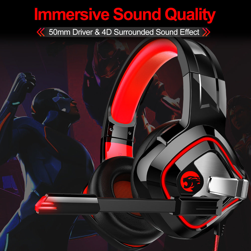 GlobalCrown A66 4D Stereo Wired Gaming Headphones with Colourful Lights for Xbox One/Laptop/PC Tablet Gamer - Soundz Store AUSTRALIA