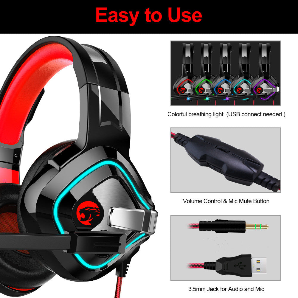 GlobalCrown A66 4D Stereo Wired Gaming Headphones with Colourful Lights for Xbox One/Laptop/PC Tablet Gamer - Soundz Store AUSTRALIA
