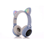 Cute Cat Ear Kids BT028C LED Light Bluetooth Luminous Heavy Bass Stereo Wireless Headphones - AUSTRALIAN STOCK - Soundz Store AUSTRALIA