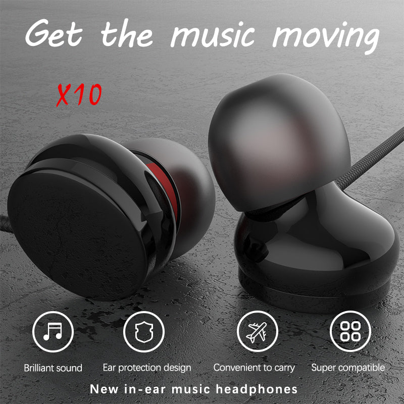 VJP X10 Heavy Bass Wired Stereo Earphones 3.5mm Jack and 1.2 Metre Cable - Soundz Store AUSTRALIA