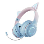 Cute Cat Ear Kids BT029 LED Light Bluetooth Luminous Heavy Bass Stereo Wireless Headphones with Detachable Microphone - Soundz Store AUSTRALIA